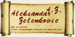 Aleksandar Zelenković vizit kartica